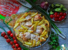 Индейка в маринаде запечённая с картофелем