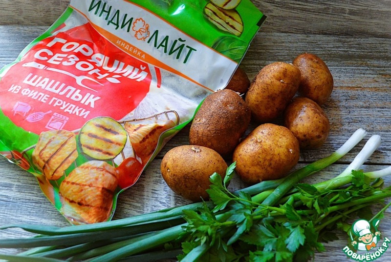 Индейка в маринаде запечённая с картофелем