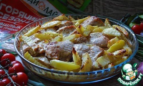 Индейка в маринаде запечённая с картофелем