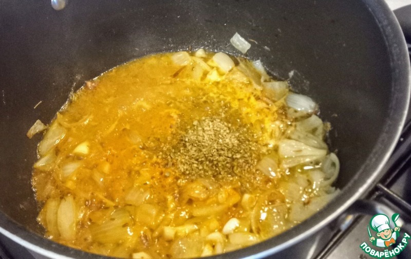 Карри из картофеля и зелёного горошка