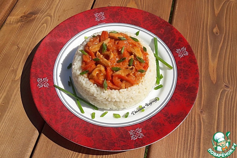 Паприкаш с курицей и рисом