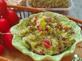 Салат с редисом и руколой «Зелёнка»