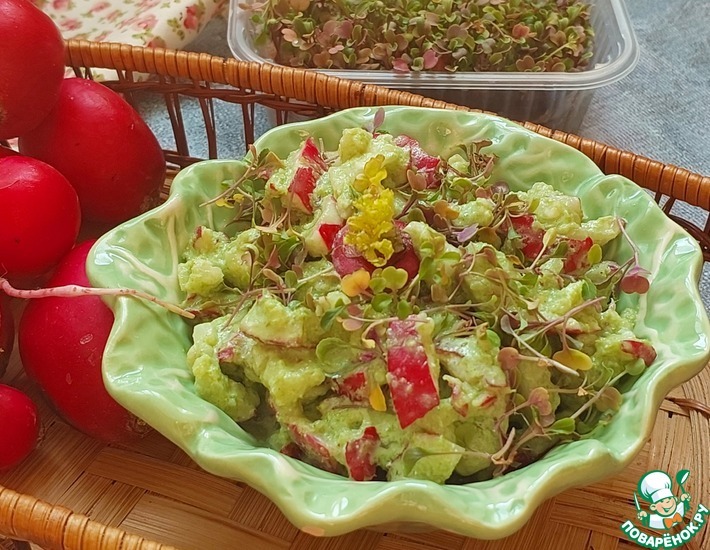 Салат с редисом и руколой "Зелёнка"