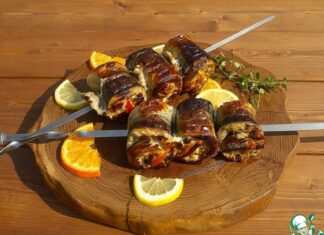 Шашлык из скумбрии с апельсином