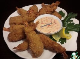 Тигровые креветки в темпуре и фритюре