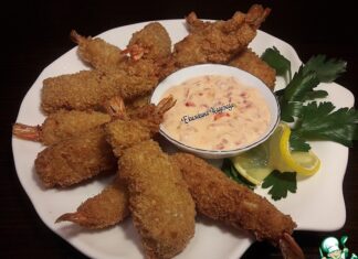 Тигровые креветки в темпуре и фритюре