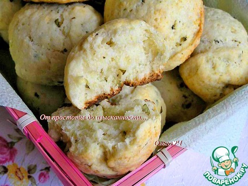 Творожные булочки с мятой