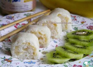 Десертные суши «Кокос, банан и имбирь»