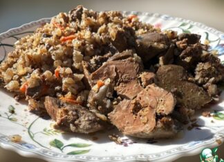 Гречневая каша с куриной печенью