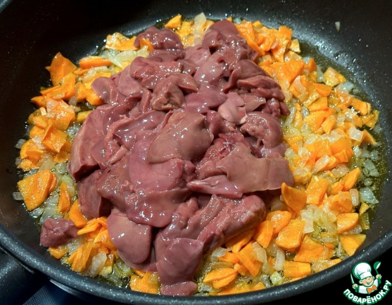 Гречневая каша с куриной печенью