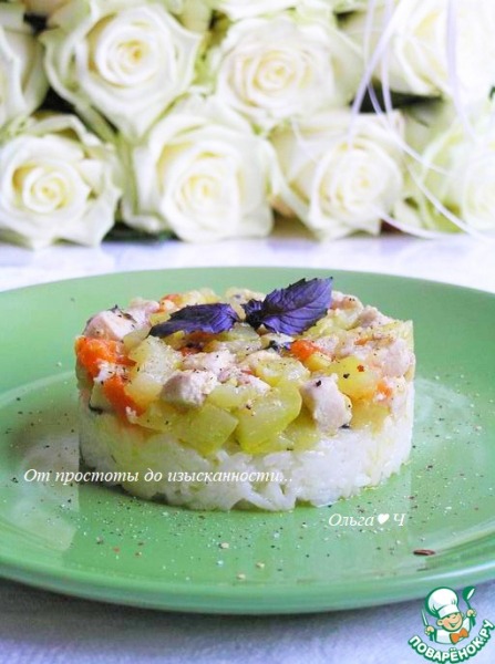Летнее рагу из курицы с овощами