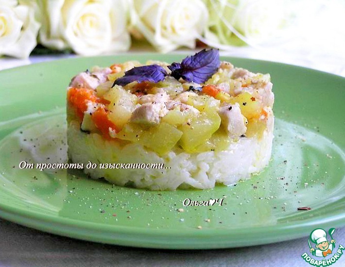 Летнее рагу из курицы с овощами