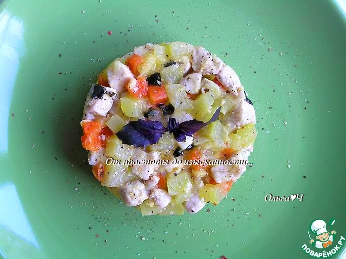 Летнее рагу из курицы с овощами