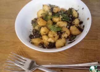 Обуглившиеся ньокки, брокколи и горгонзола