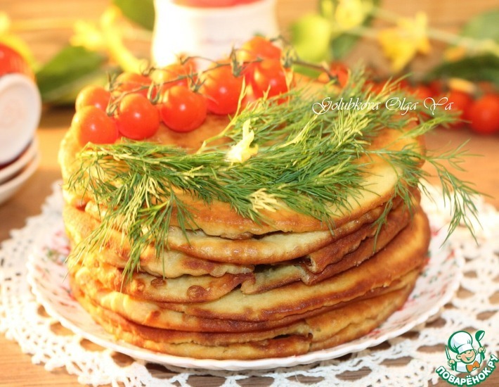 Пузырчатые лепешки с мясной начинкой