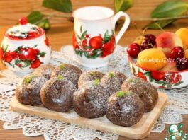 Шоколадное печенье с черешней на сгущенке