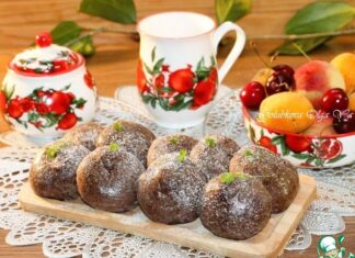 Шоколадное печенье с черешней на сгущенке