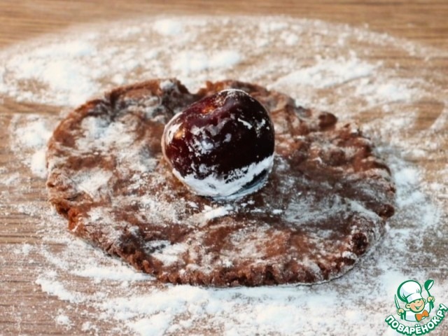 Шоколадное печенье с черешней на сгущенке
