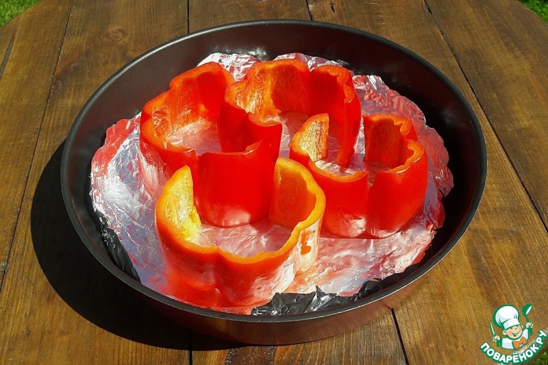 Запеченные перцы с сырной начинкой