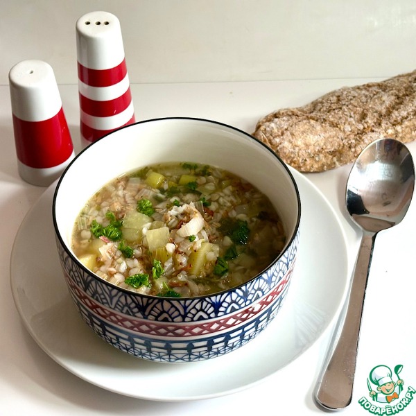 Айнтопф с гречкой и луком-пореем
