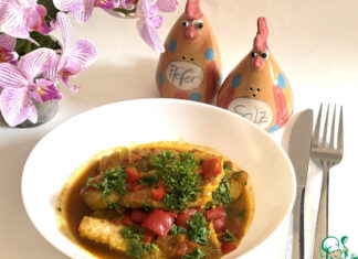 Карри с рыбой и овощами