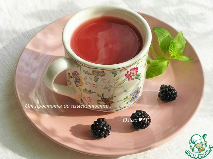 Кисель из яблок и ежевики