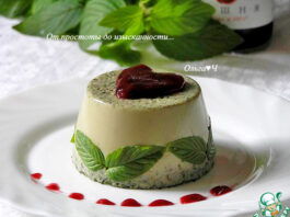 Мятное бланманже с вишневым конфитюром