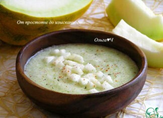 Огуречный гаспачо с дыней