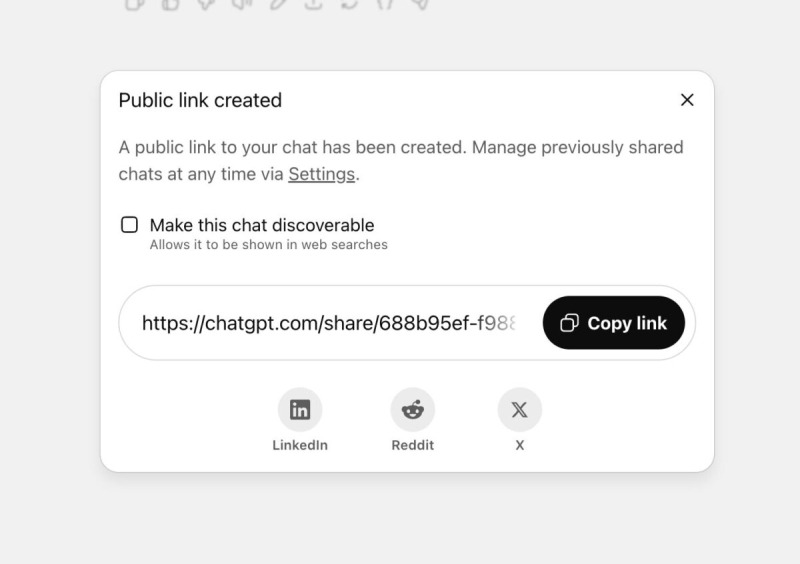 OpenAI запретила индексацию чатов ChatGPT в поисковых системах, все ссылки будут удалены