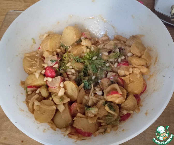 Острый картофельный салат с арахисовым иаслом
