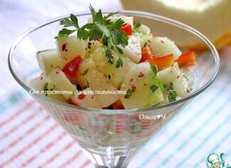 Овощной салат с дыней