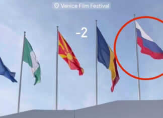 «Тот, под которым ежедневно пытают»: на Венецианском кинофестивале подняли российский флаг