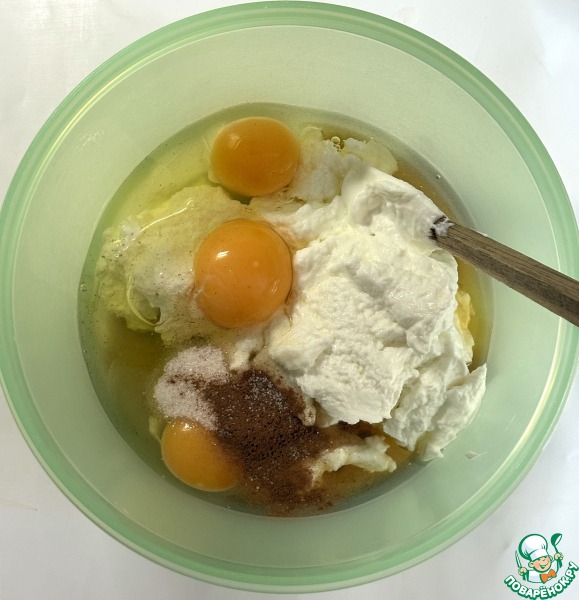 Запечённая овсянка с черникой и творогом