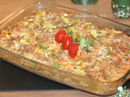Запеканка с картофелем, кабачками, мясным фаршем