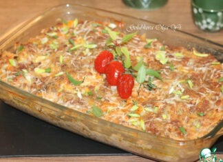 Запеканка с картофелем, кабачками, мясным фаршем