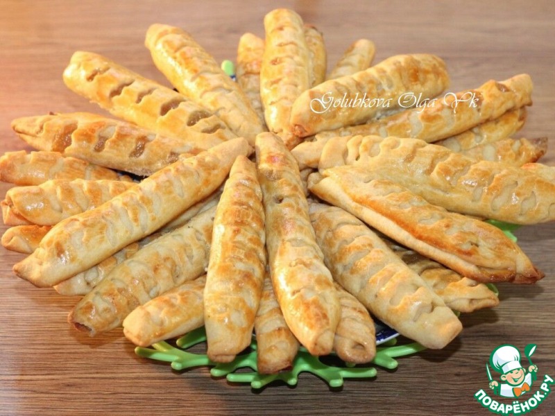 Булочки-трубочки с творогом и повидлом