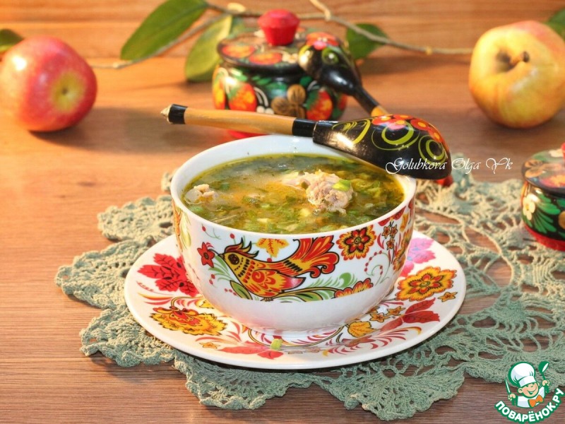 Cуп из куриных шеек с рисом