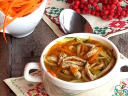 Осенний овощной суп с гречневым омлетом