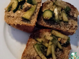 Паста из сардин с огурцом