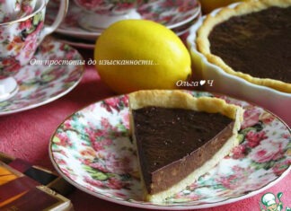 Постный шоколадно-банановый тарт с лимоном