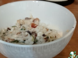 Рис с цуккини под арахисовым йогуртом