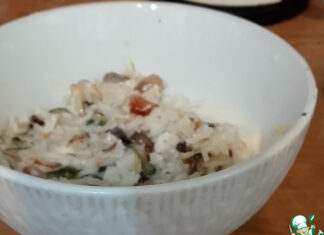 Рис с цуккини под арахисовым йогуртом