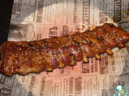 Свиные рёбра в медово-горчичном маринаде