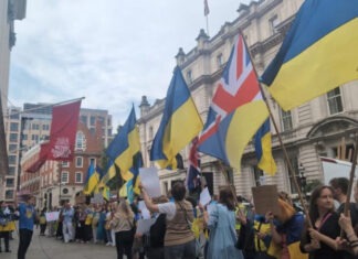 Украинцы в Лондоне вместе с Залужным протестуют против выступления путинистки Нетребко