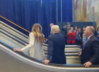 В ООН эскалатор остановился, когда на него ступили Мелания и Трамп