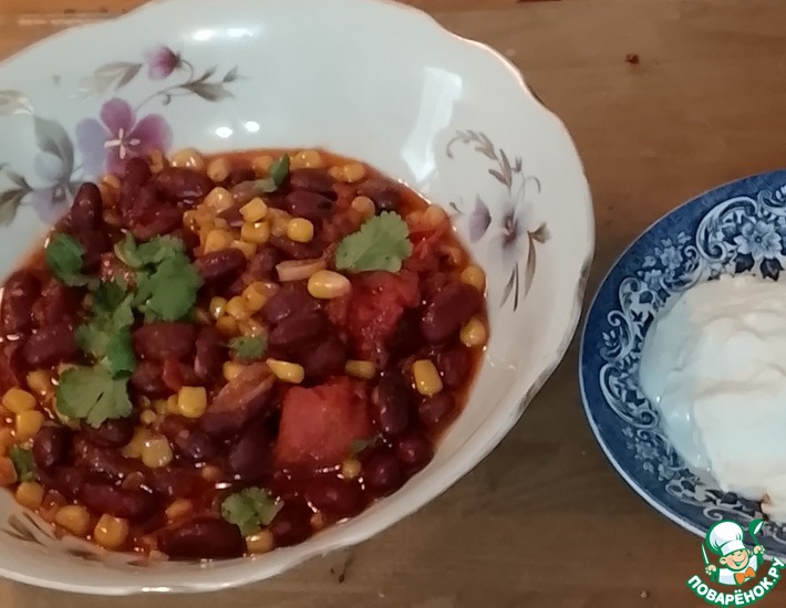 Карри с кукурузой и фасолью