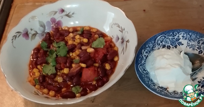 Карри с кукурузой и фасолью