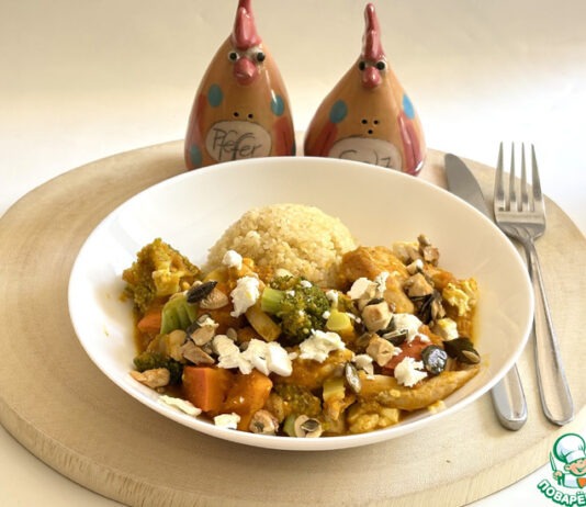 Осеннее рагу с тыквой и брокколи