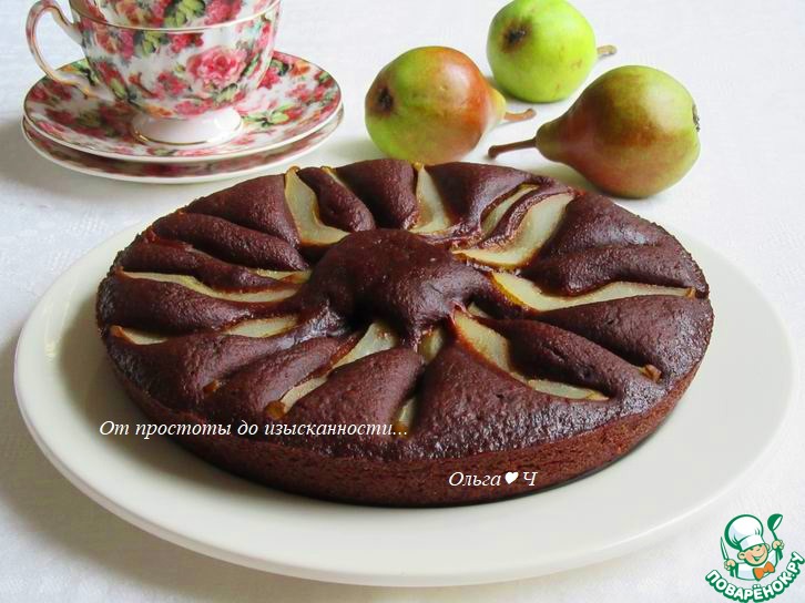 Шоколадный манник с грушами