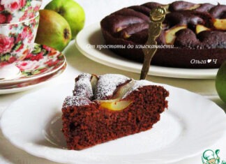 Шоколадный манник с грушами